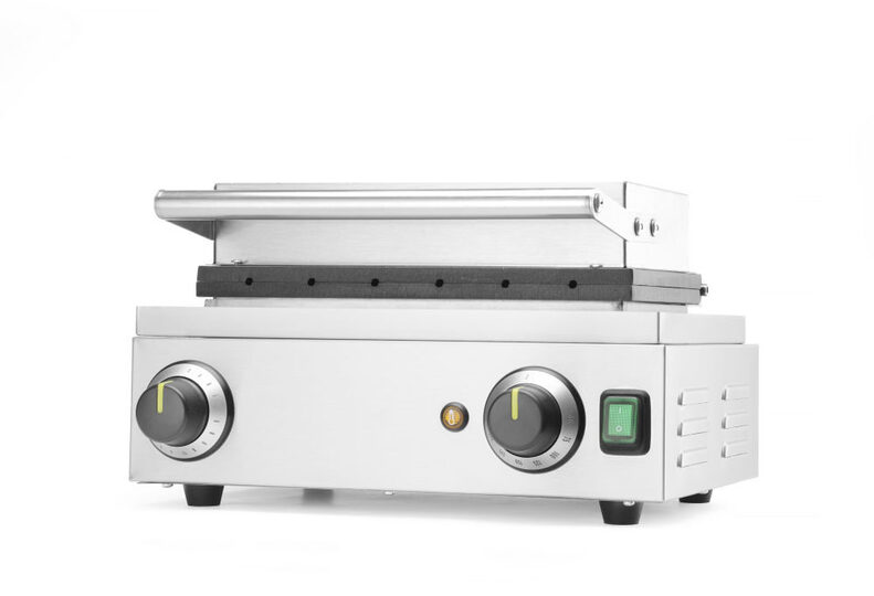 Zijaanzicht van de Hendi wafelmaker voor lollypop wafels