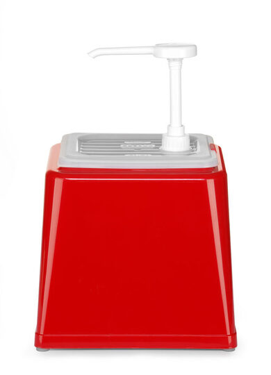 Detailopname van de Hendi sausdispenser 2,5 liter