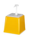 Detailopname van de Hendi sausdispenser voor horecagebruik