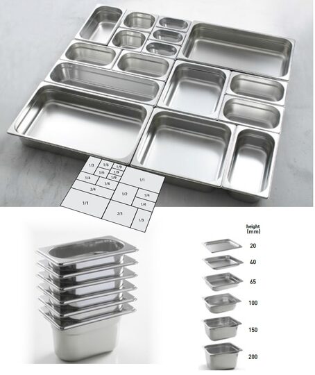Duurzame Heavy-Duty RVS Gastronormbak 1/1 GN 100mm