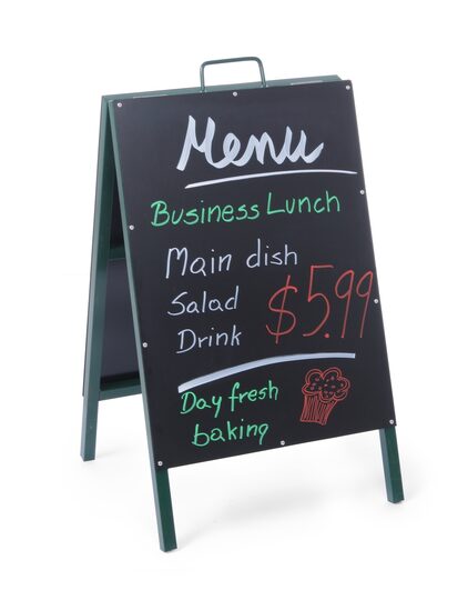 Hendi krijtbord met stalen frame 50x85 cm voor horeca