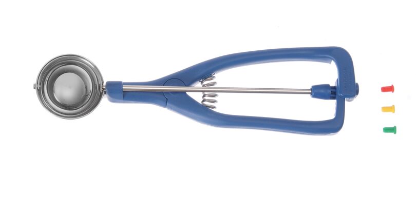 Stöckel portioneerlepel 1/40 blauw voor professionele horeca
