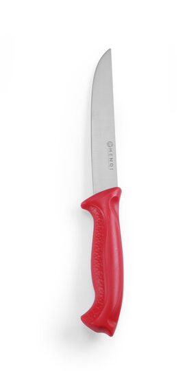 Professioneel Hendi vleesmes 150 mm met rood handvat voor de horeca