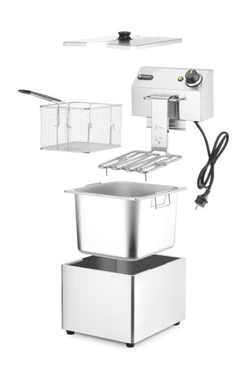 Uitneembare olietank en element van Hendi 8 liter friteuse