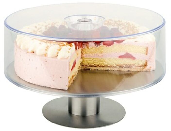 Draaibaar RVS taartplateau voor optimale presentatie in de horeca