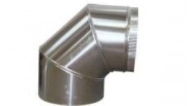 Bocht, aluminium, rond, 90° / Ø 11 cm, per stuk
