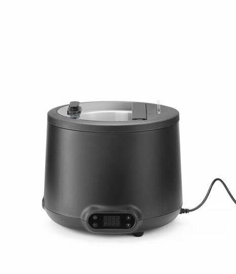 Professionele zwarte elektrische soepwarmer voor horeca buffet