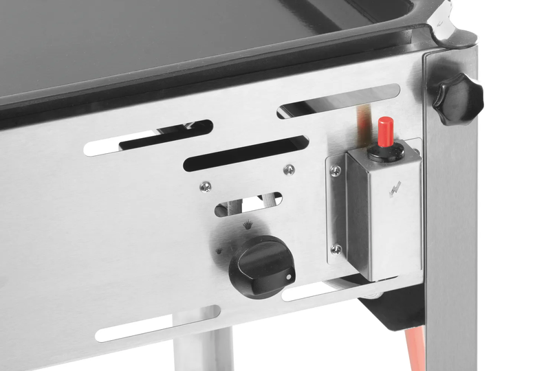 Gasbediening en aansluiting van de Hendi Grill Master Maxi