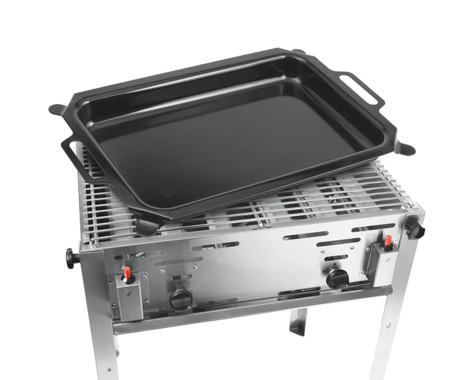 Stevig onderstel van de Hendi Grill Master Maxi gasbarbecue