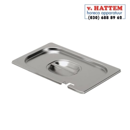 Gastronorm deksel met lepeluitsparing, RVS, 1/2 GN, Heavy-Duty
