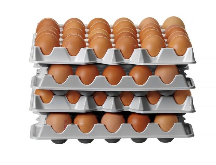 Elke individuele tray biedt een stabiele plek aan 30 eieren.