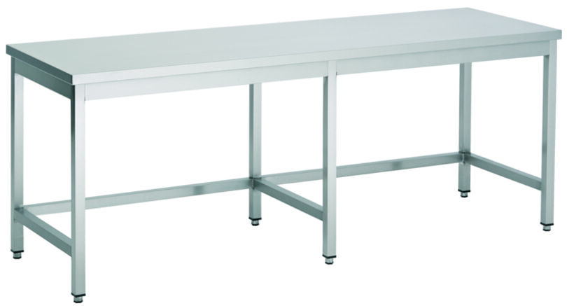 RVS werktafel zonder bodemschap, afm.(bxdxh): 270x80x90 cm