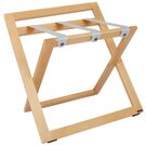 roootz compact luggagerack beechwood natural with grey nylon straps and backstand