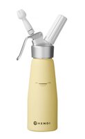 Professionele Hendi slagroomspuit 0,5 liter in opvallende gele kleur