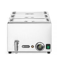 Professionele Hendi bain-marie set met 3x GN 1/3 bakken en aftapkraan