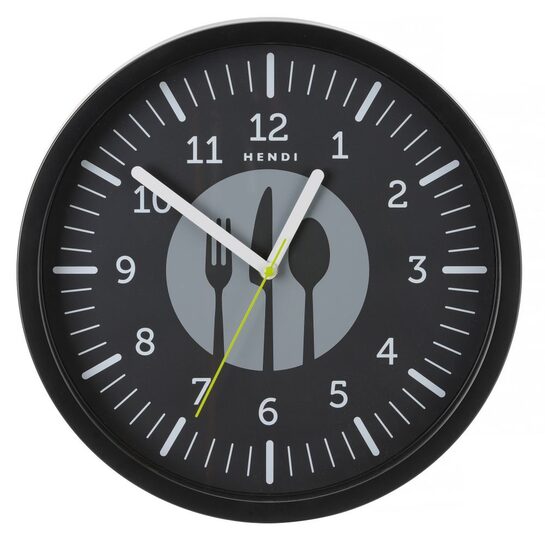 Hendi wandklok zwart ⌀35,6 cm voor professionele horeca keukens