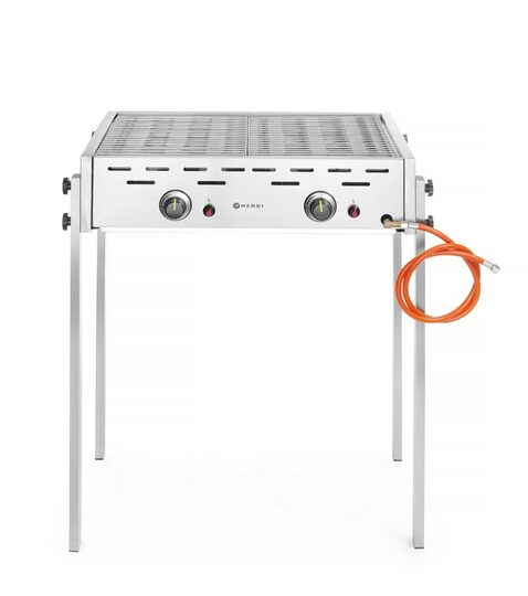 Detail van het ruime grilloppervlak van de Hendi Roast Master Pro barbecue