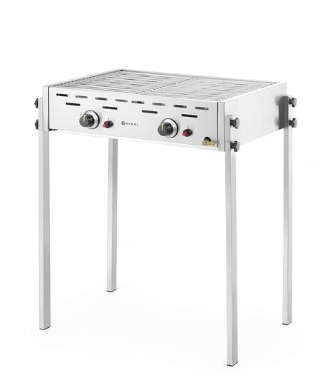 Bedieningspaneel en gasregeling van de Hendi Roast Master Pro horeca barbecue