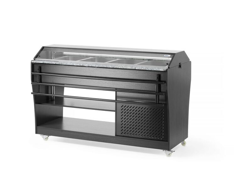 Zijaanzicht van de Arktic saladebuffet display 4x GN 1/1