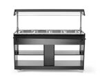 Zijaanzicht van de professionele Hendi warm buffet display