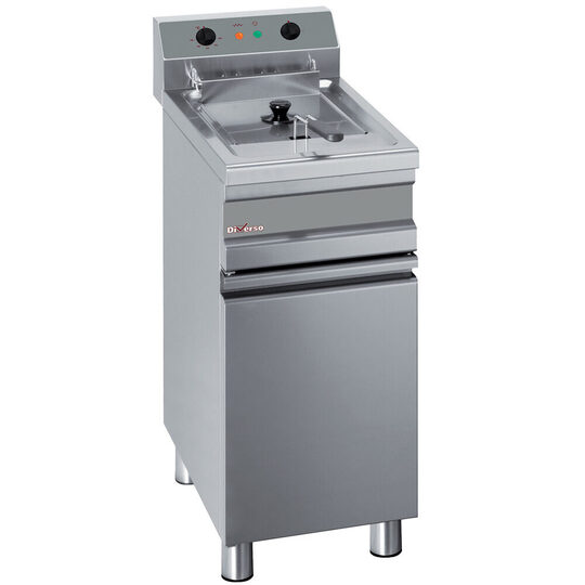 Diverso WR-EF14-E1 enkele elektrische frituurpan voor horeca met onderkast