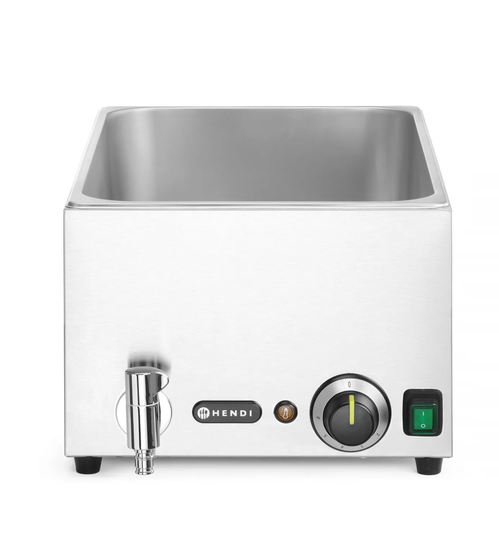 Detailweergave van de aftapkraan op de Hendi bain-marie 238912