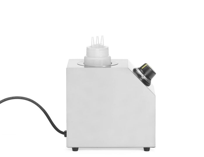 Compacte RVS sauswarmer van Hendi voor sauzen en toppings