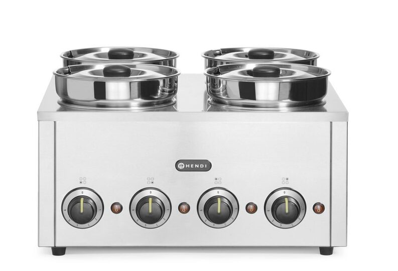 Hendi bain-marie thermosysteem met 4 pannen van 4 liter