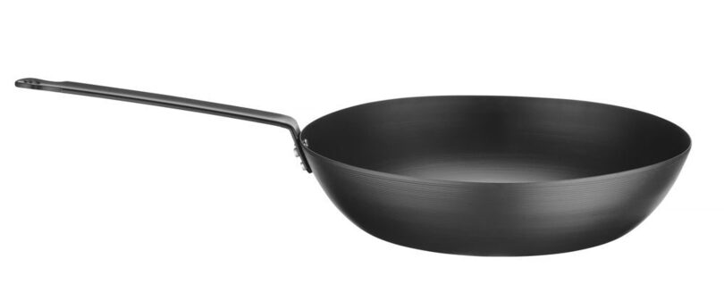 Zijaanzicht van de Hendi stalen wok 304mm