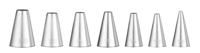 Hendi set van 7 ronde spuitmondjes voor professionele patisserie