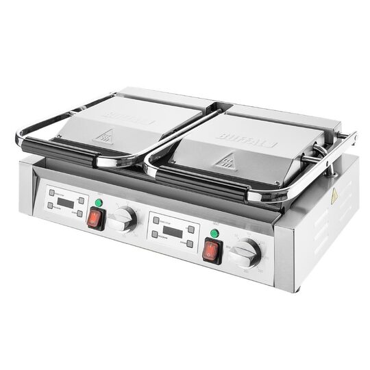 Buffalo CU610 extra grote dubbele contactgrill met vlakke bakplaten