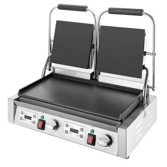 Detail van het bedieningspaneel van de Buffalo CU610 contactgrill
