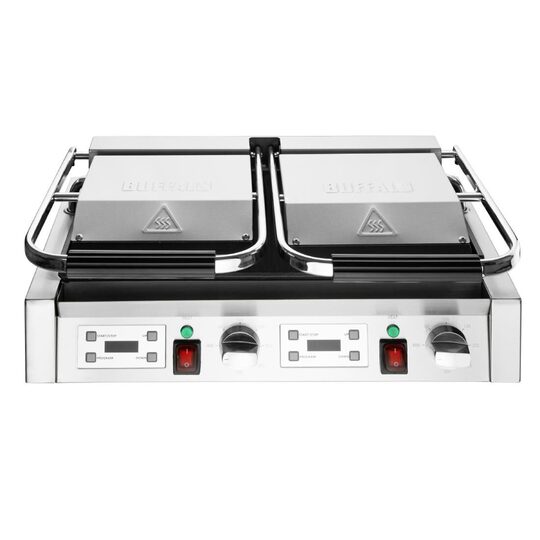 Buffalo dubbele contactgrill met geopende vlakke platen