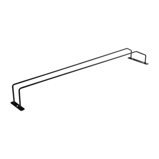 Vooraanzicht van het 610mm zwarte wijnglazenrek