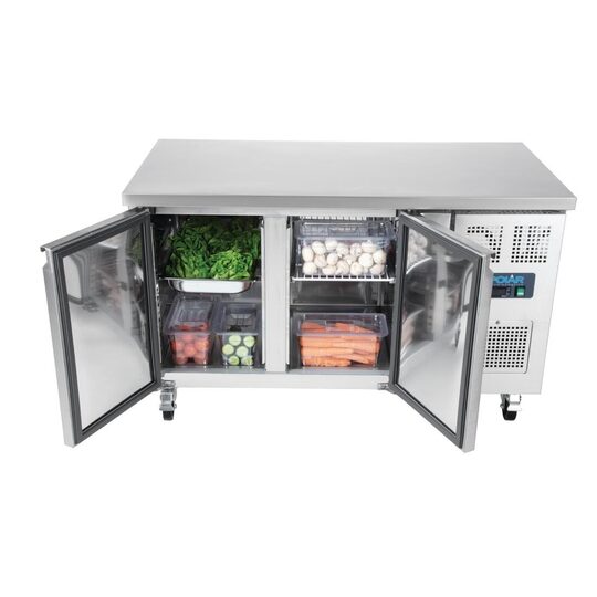 Interieur van de Polar 2-deurs koelwerkbank UA047