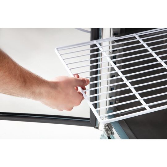 Detail van de deur van de Polar koelwerkbank