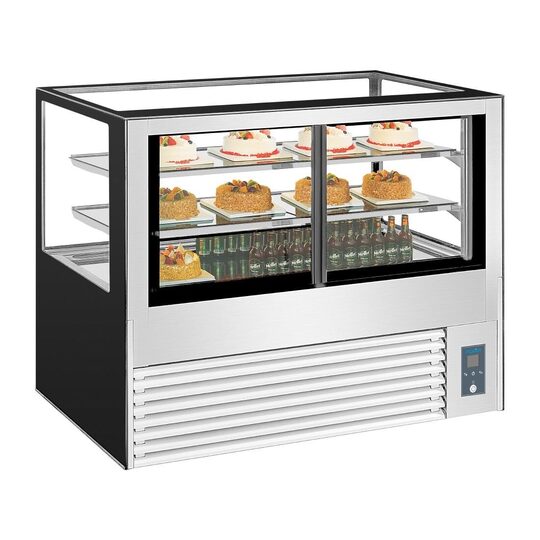 Interieur van de Polar gebakskoelvitrine met verlichting
