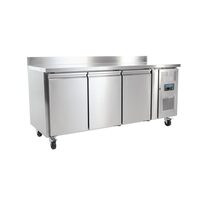 Polar 3-deurs koelwerkbank met spatrand