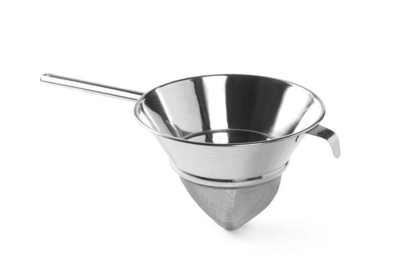 Duurzame RVS puntzeef 245 mm voor het zeven van sauzen en bouillons