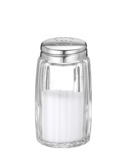 Compacte glazen zoutstrooier van Hendi voor de horeca