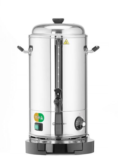 Vooraanzicht van de Hendi 9 liter dubbelwandige ketel