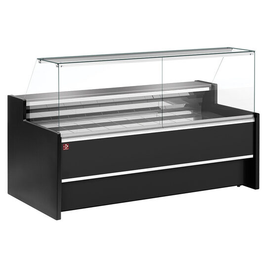 Geventileerde gekoelde vitrinetoonbank 150cm zwart Diamond