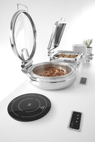 Hendi inductie warmhoudplaat in buffetopstelling