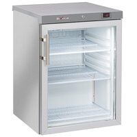 Professionele Hendi koelkast 200 liter met glazen deur en RVS afwerking