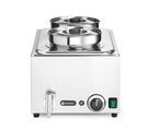 Hendi bain-marie met twee ronde 4 liter bakken en deksels