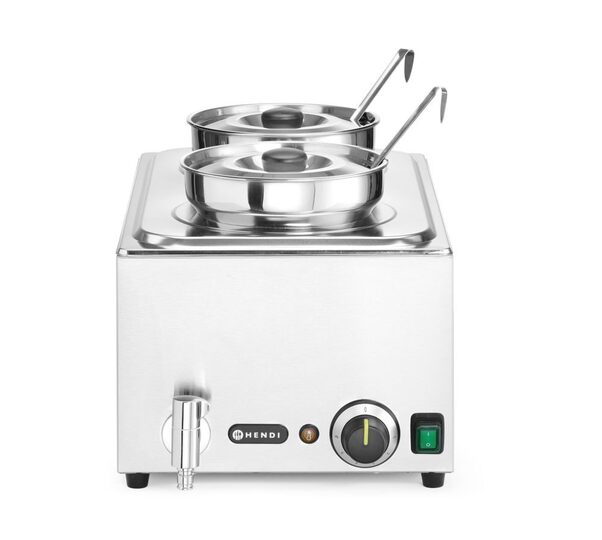 Hendi bain-marie met twee ronde bakken inclusief deksels