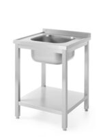 Hendi spoeltafel 600x600mm met onderplank en RVS afwerking