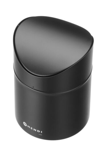 Detail van de Hendi tafelprullenbak zwart 1,2 liter