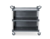 Hendi serveerwagen met 3 bladen en zijpanelen voor de horeca