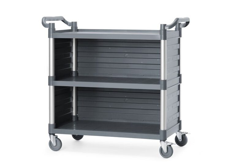 Professionele Hendi serveerwagen met zijpanelen voor efficiënte bediening